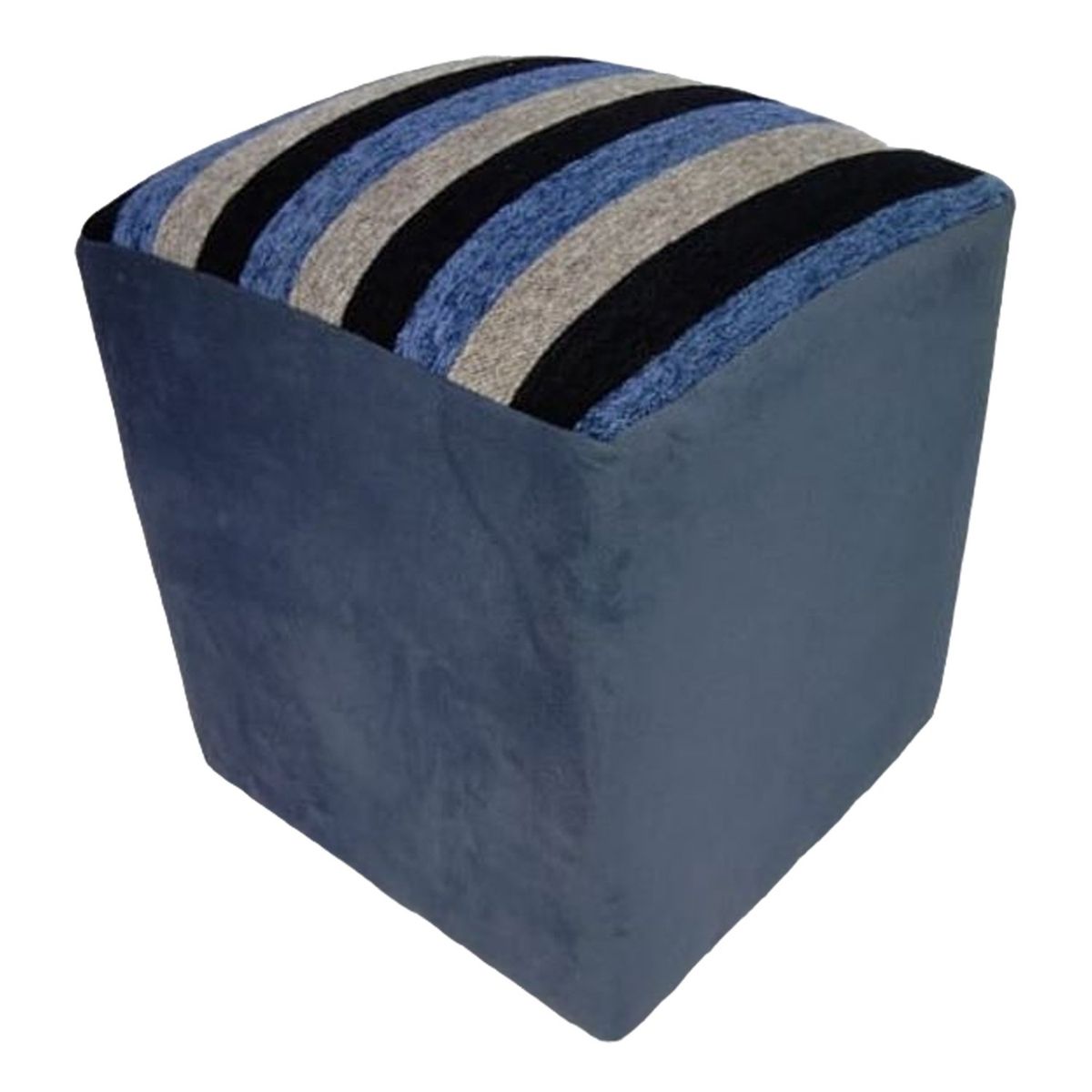 MUEBLERIA LATINA - POUF FELPA COMPOSE AZUL PETROLEO