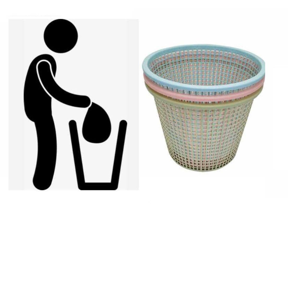 GENERICO - Pack 3 Papelero Basurero Plástico