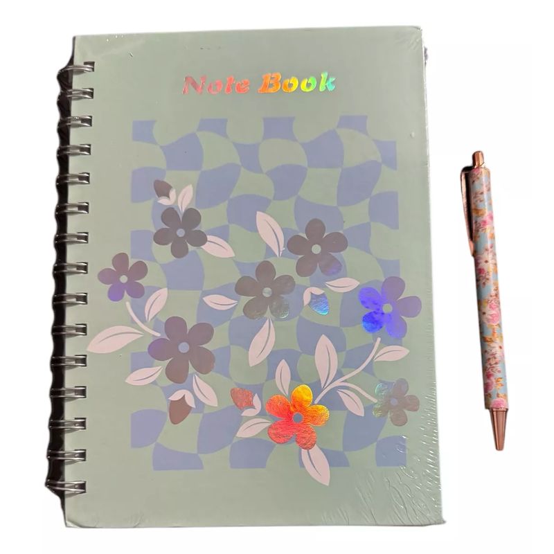 GENERICO - Libreta Más Lápiz Pasta Diseño Flores Pastel