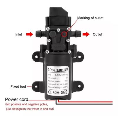 Imagen 2 del producto Bomba De Agua Diafragma Portátil Inteligente 6 litros por min 12v 70w