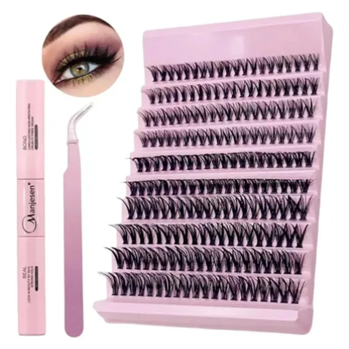 MUNDO MAGIA - Kit Pestañas Racimo 40 C 8-16 Mm Extensiones Cluster Punto