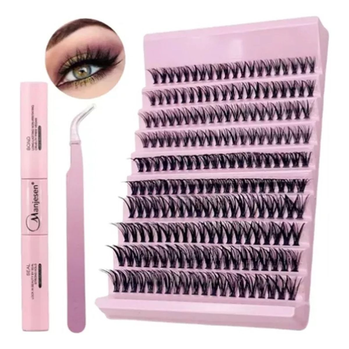 MUNDO MAGIA - Kit Pestañas Racimo 40 C 8-16 Mm Extensiones Cluster Punto