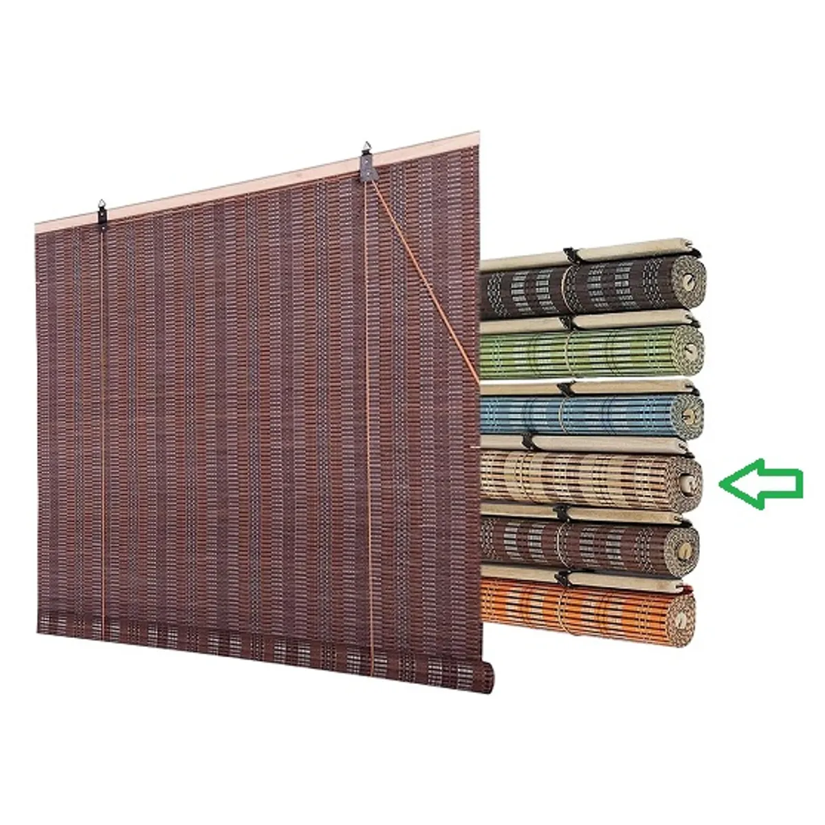 BAMBU - Cortina Roller Bambu natural 60x150 Esterilla Enrollable WOOD