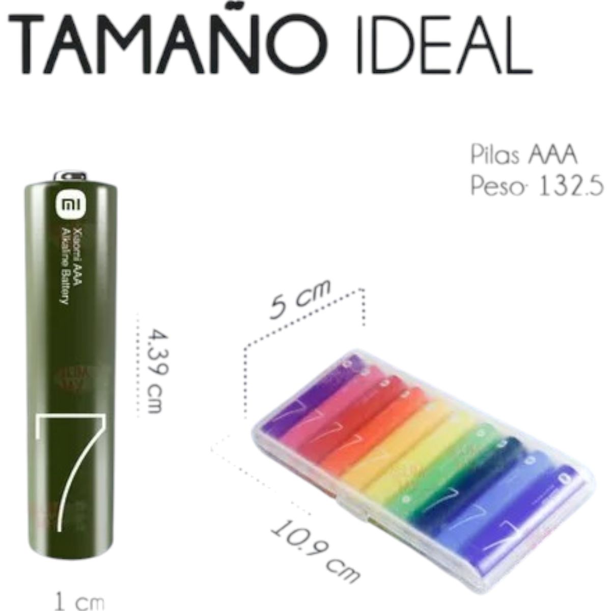 XIAOMI - Pilas AAA Alcalinas Desechables Xiaomi Rainbow 10 Unidades