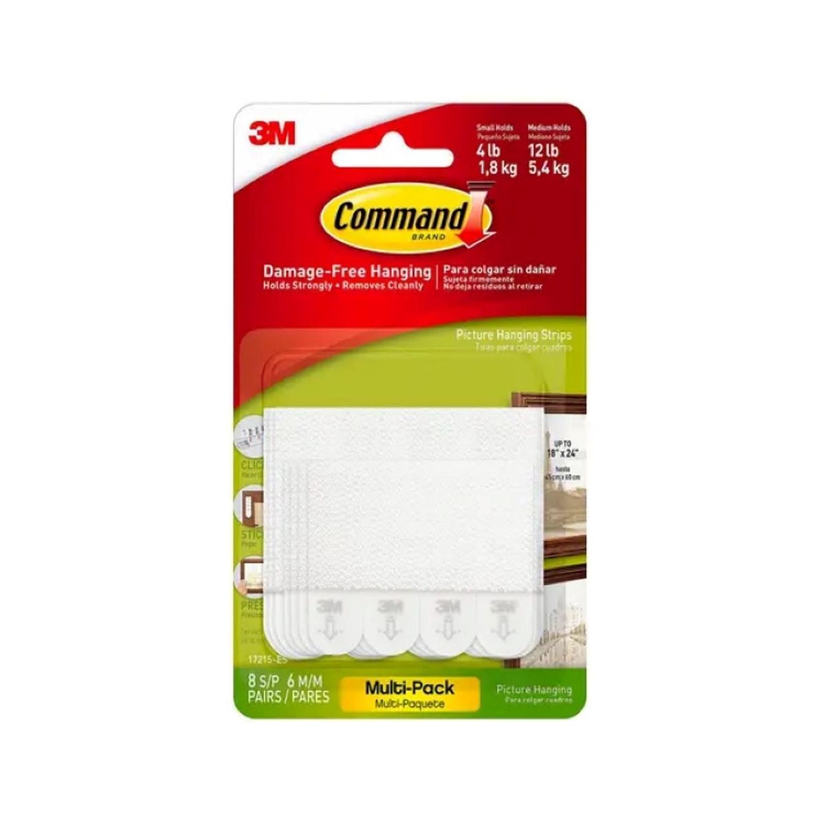 3M - Multipack Tiras Colgar Cuadro 5.4kg y 1.8kg 14unid Command 3M