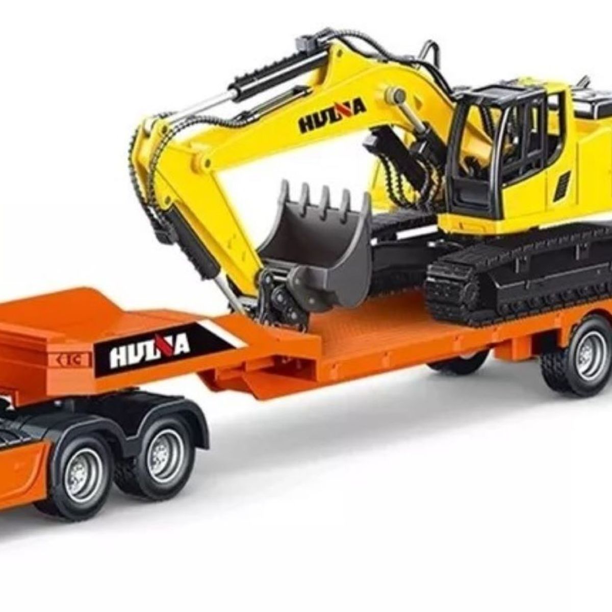 MUNDO MAGIA - Camión Metálico Camabaja & Excavadora Huina1729 Escala 150