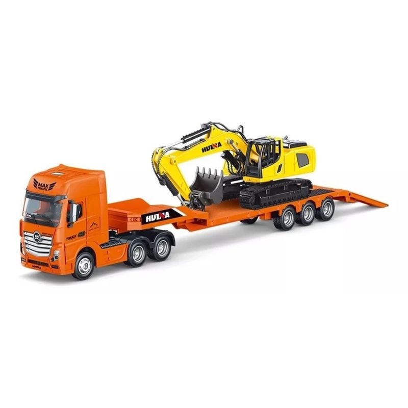 MUNDO MAGIA - Camión Metálico Camabaja & Excavadora Huina1729 Escala 150