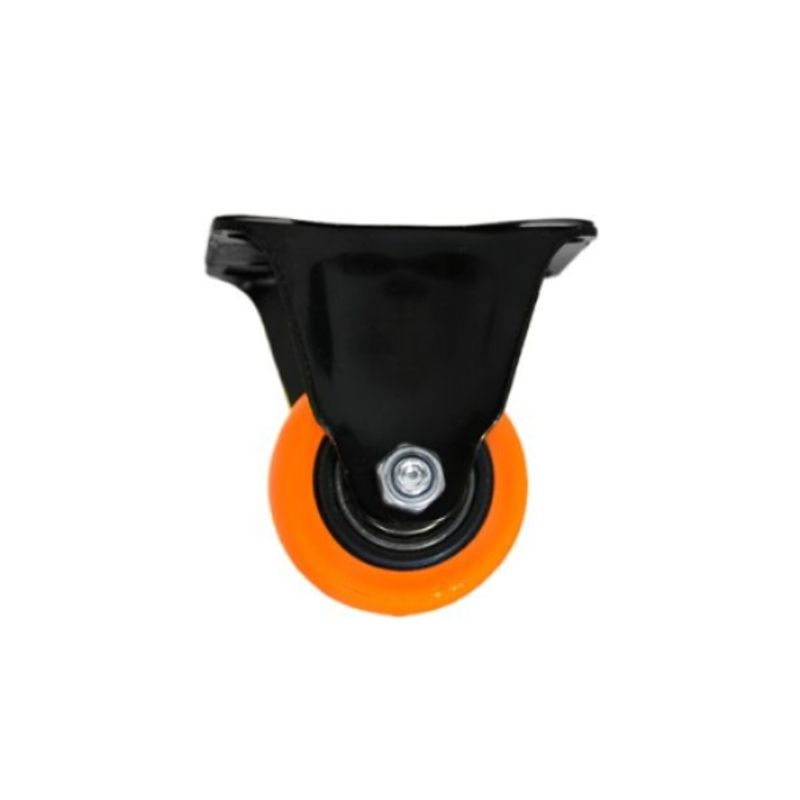 GENERICO - RUEDA FIJA   NEGRA/NARANJA  2"
