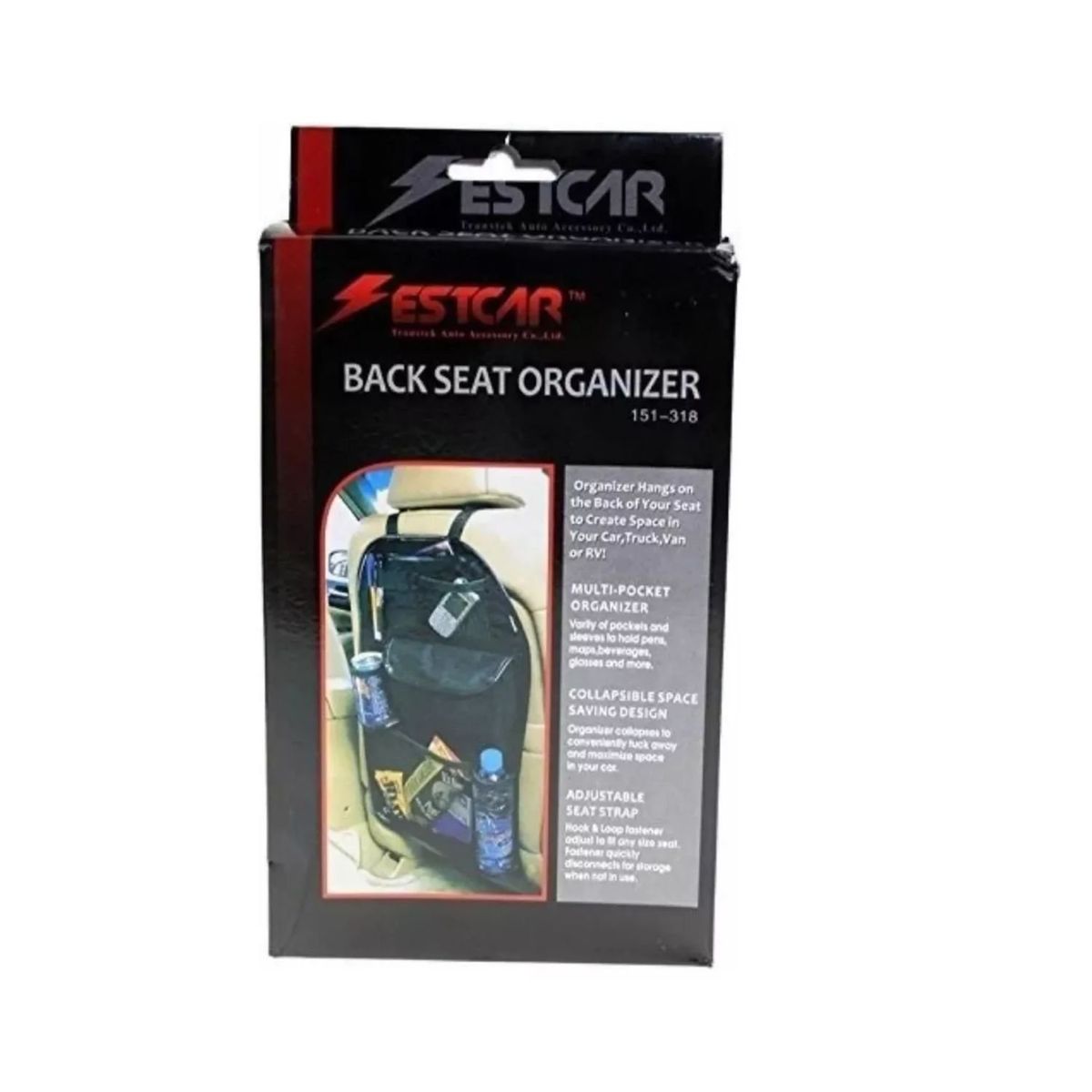 GENERICO - Organizador Del Asiento De Auto Negro 60cm Ideal Viajes