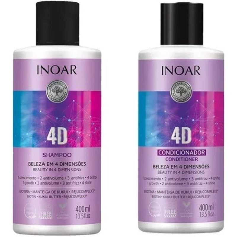 INOAR - INOAR 4D KIT DÚO SHAMPOO + ACONDICIONADOR 400 ML