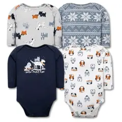 TEDMIMAK - Pack 4 Bodys Bebé Niño Manga Larga 100% Algodón Little Adventurers