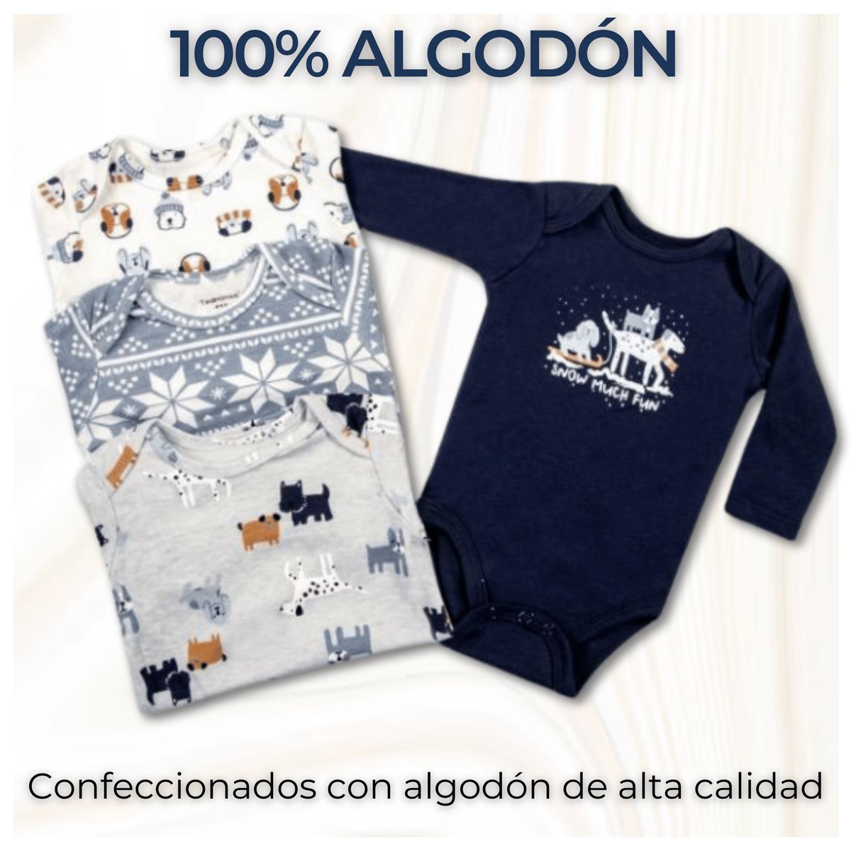 TEDMIMAK - Pack 4 Bodys Bebé Niño Manga Larga 100% Algodón Little Adventurers