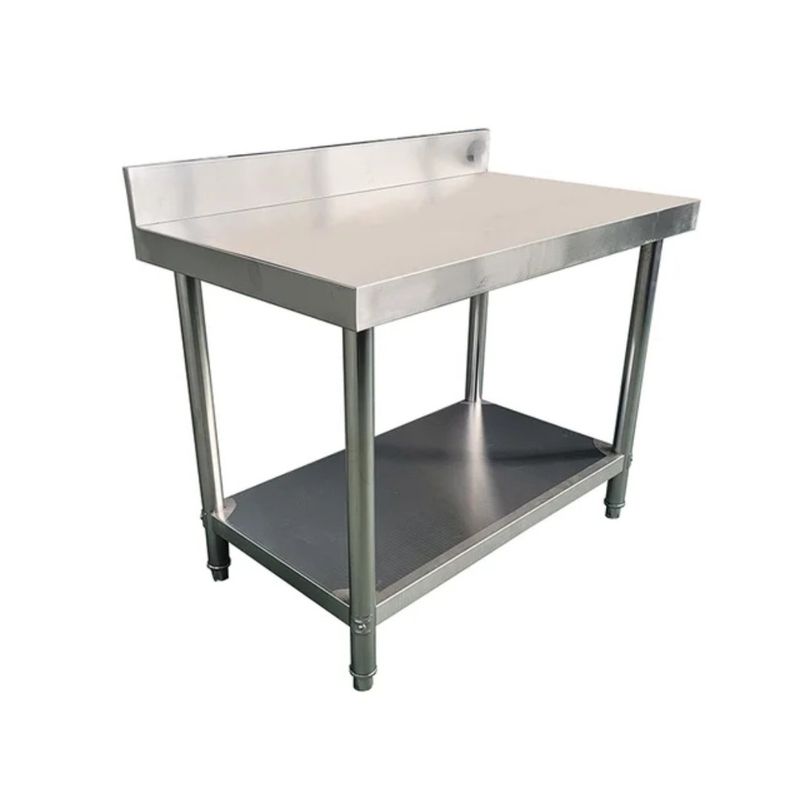 GENERICO - MESON 90X60 ACERO INOXIDABLE 201 CON RESPALDO