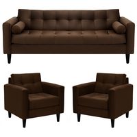 Sofa Retro 3CG+1+1 Felpa 00 Chocolate
