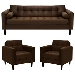 BODEVIR - Sofa Retro 3CG+1+1 Felpa 00 Chocolate