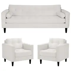 BODEVIR - Sofa Retro 3CG+1+1 Felpa 00 Crudo