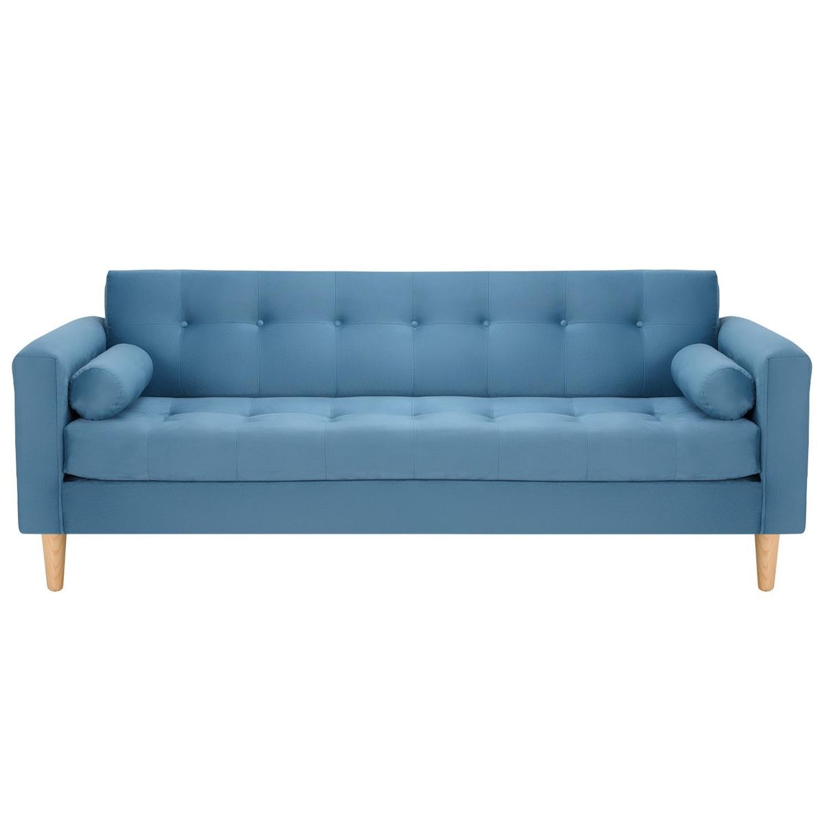 BODEVIR - Sofa Retro 3CG+1+1 Felpa 05 Azul Petroleo