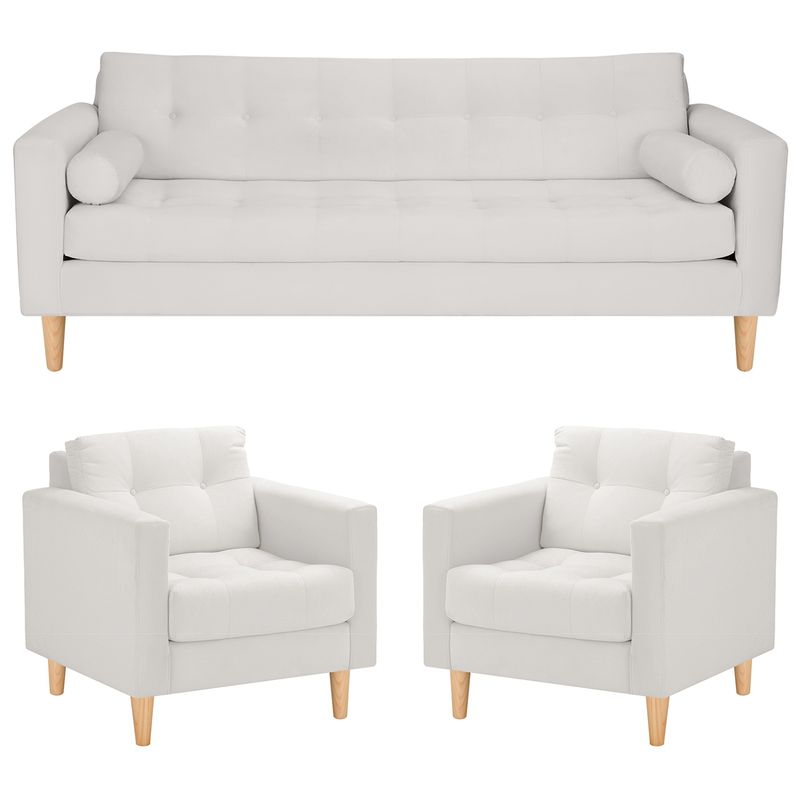 BODEVIR - Sofa Retro 3CG+1+1 Felpa 05 Crudo
