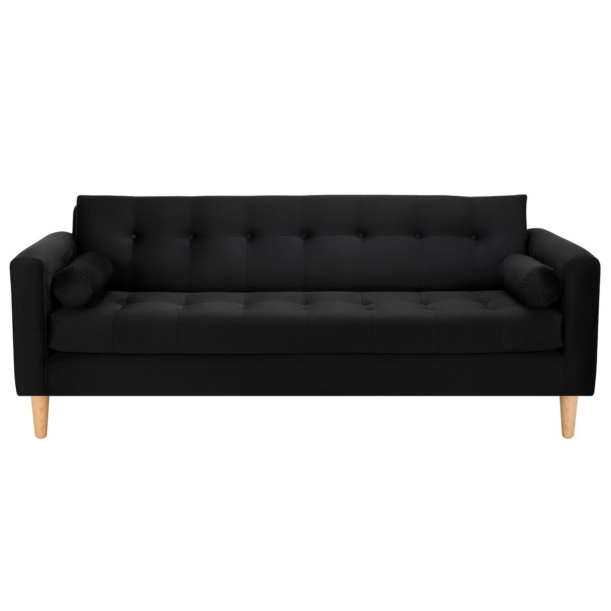 BODEVIR - Sofa Retro 3CG+1+1 Felpa 05 Negro