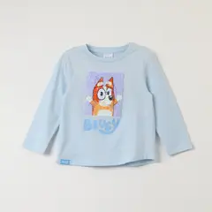 BLUEY - Polera Manga Larga Niña Reversible Celeste