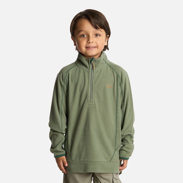 Poleron Nino Saltamontes Nano-F 14 Zip Jade Oscuro Jade 5-6 ANOS