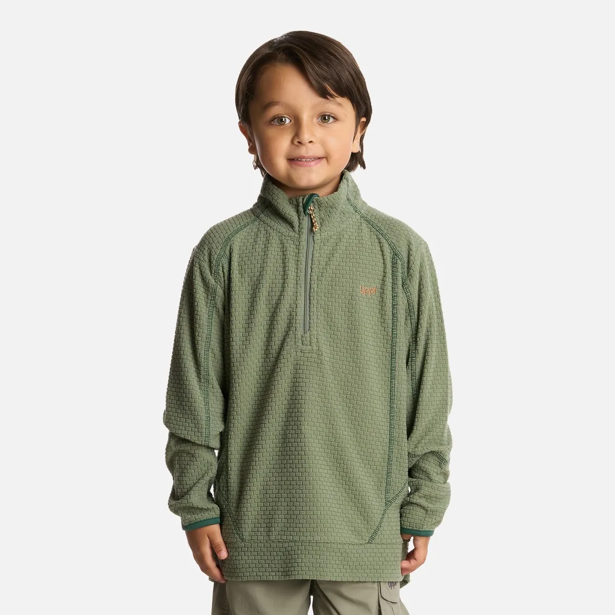 LIPPI - Polerón Niño Saltamontes Nano-F 14 Zip Jade Oscuro Lippi