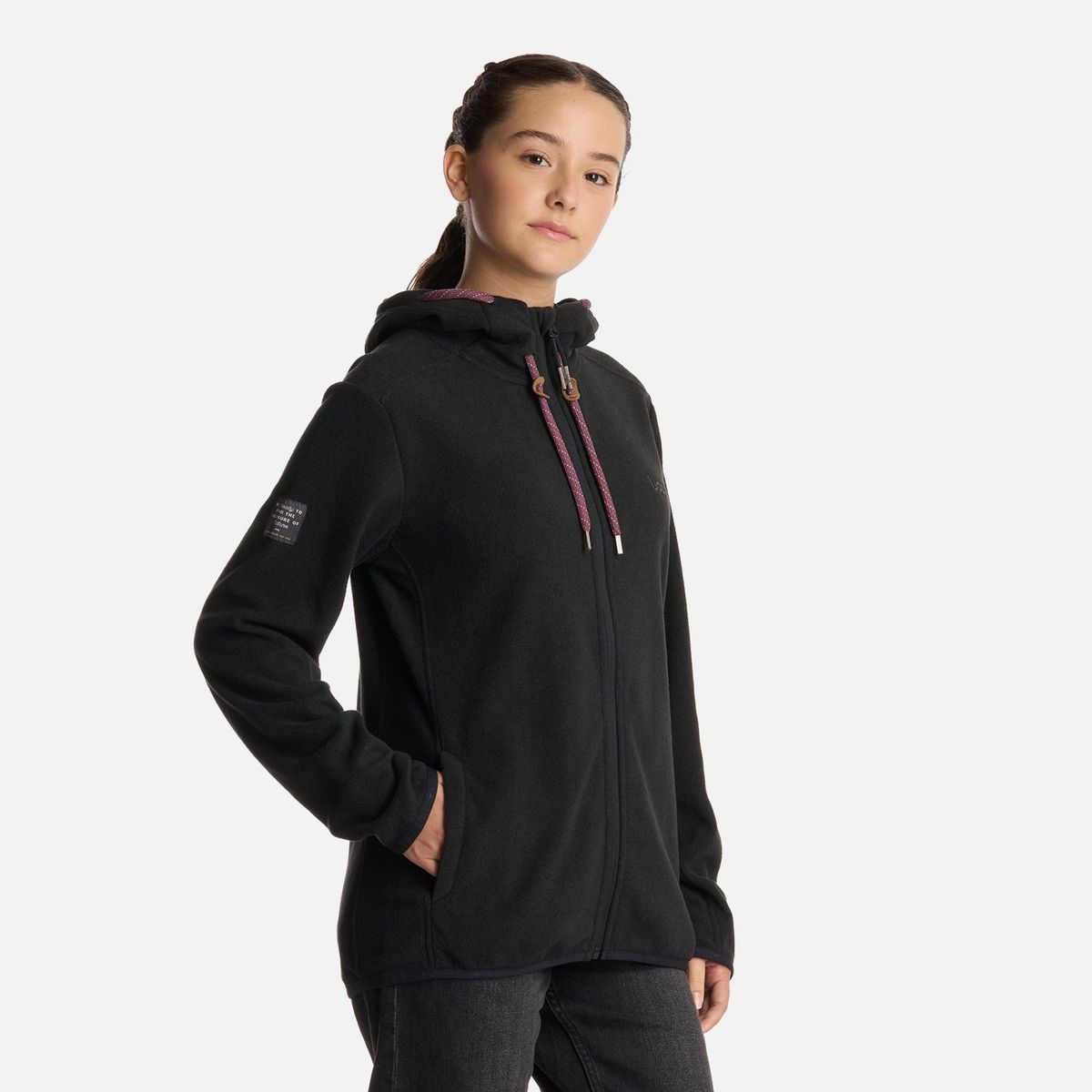 LIPPI - Polerón Teen Girl Stripes Nano-F Full Zip Hoody Negro Lippi
