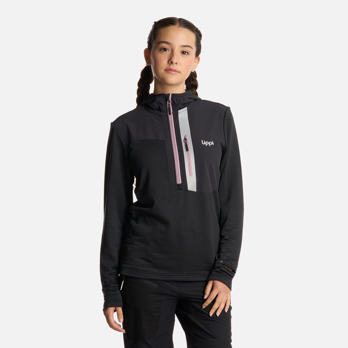 LIPPI - Polerón Teen Girl Karova 14 Zip Hoody Negro Lippi