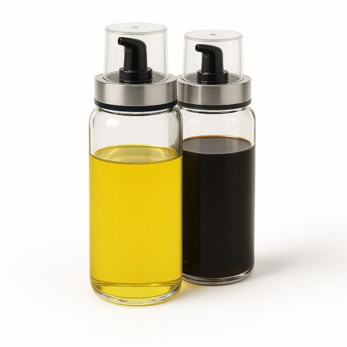 GENERICO - Set Alcuza Vidrio 2 Botellas aceite y vinagre 250ml Allegra