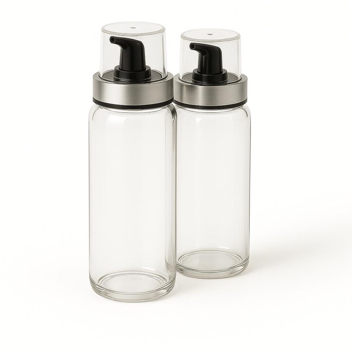 GENERICO - Set Alcuza Vidrio 2 Botellas aceite y vinagre 250ml Allegra