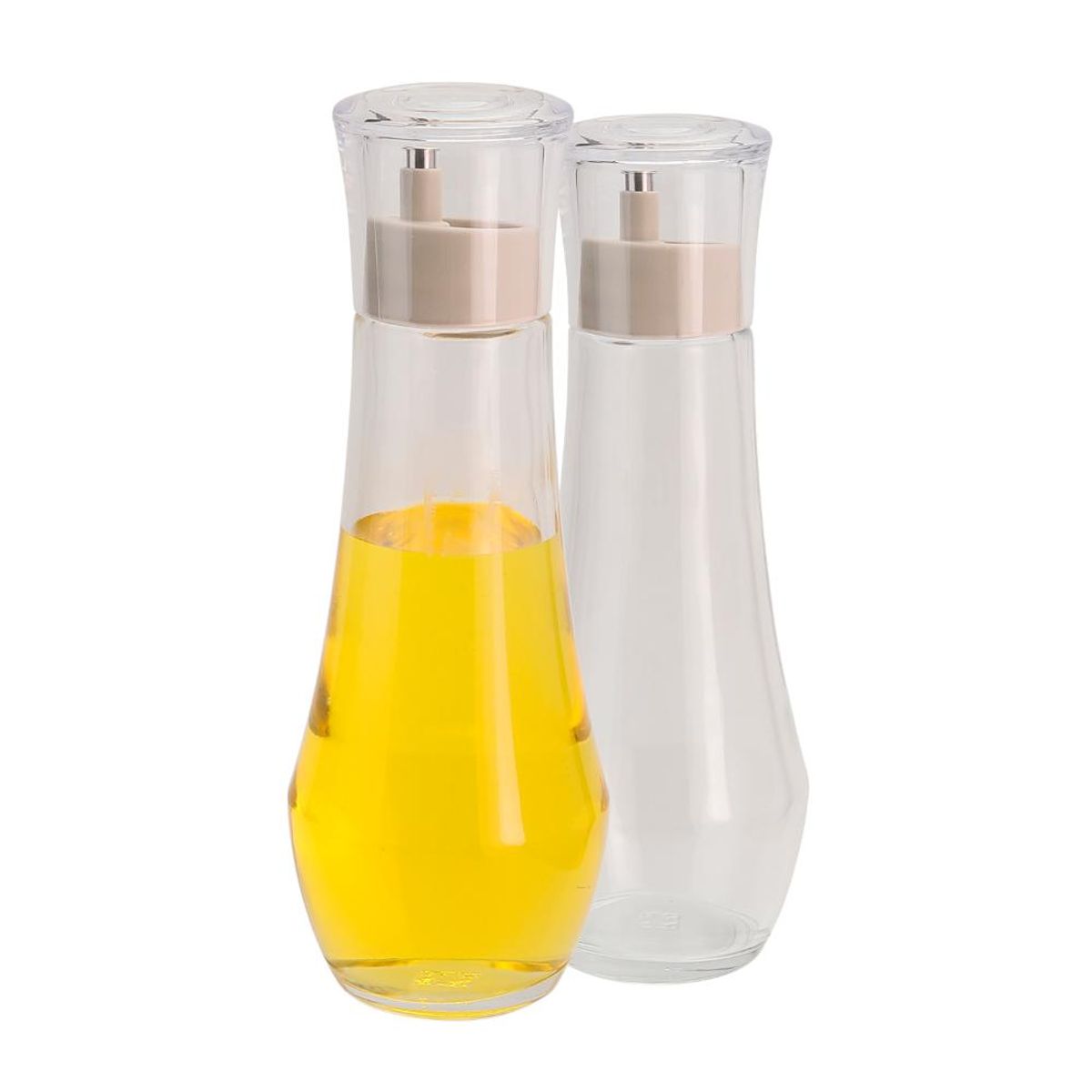 GENERICO - Set Alcuza 2 Botellas Vidrio Aceite y Vinagre 270ml Curves