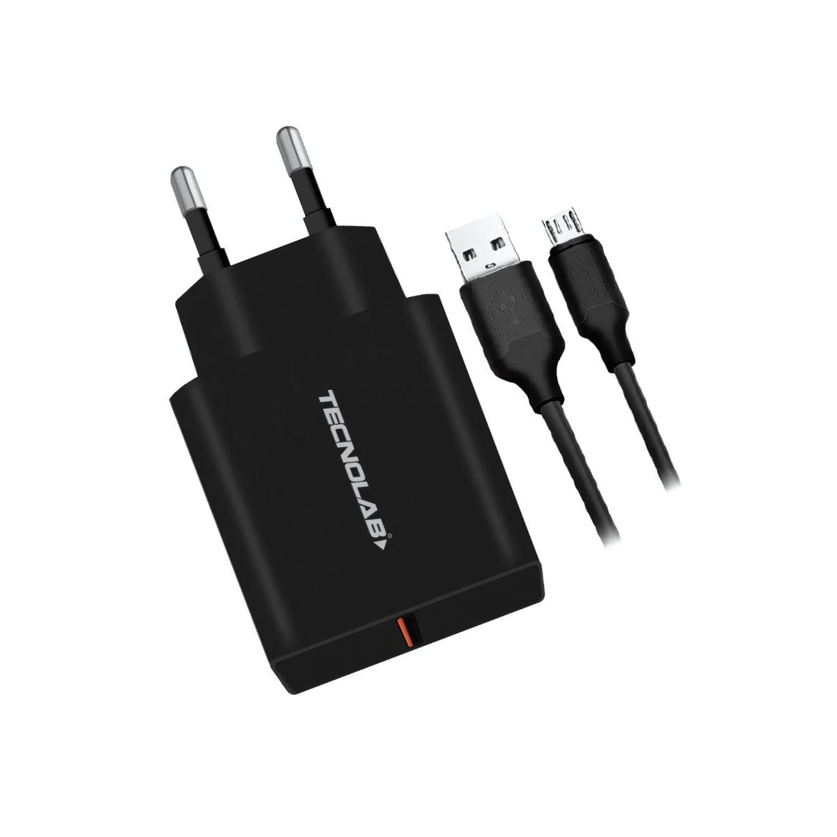 TECNOLAB - Cargador Rápido Qc 3.0 Con Cable Micro Usb Negro - SC