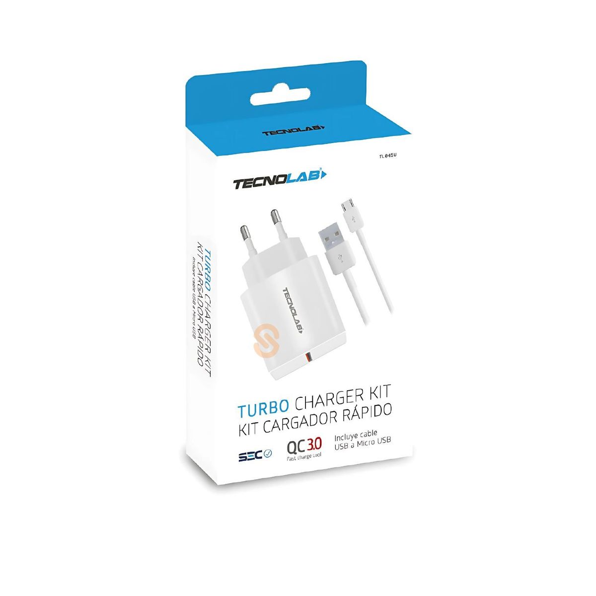 TECNOLAB - Cargador Rápido Qc 3.0 Con Cable Micro Usb Negro - SC