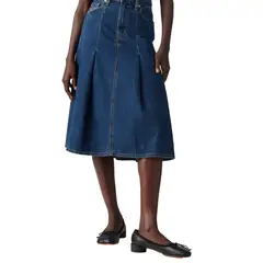 LEVIS - Falda Mujer Pleated Midi Skirt Azul