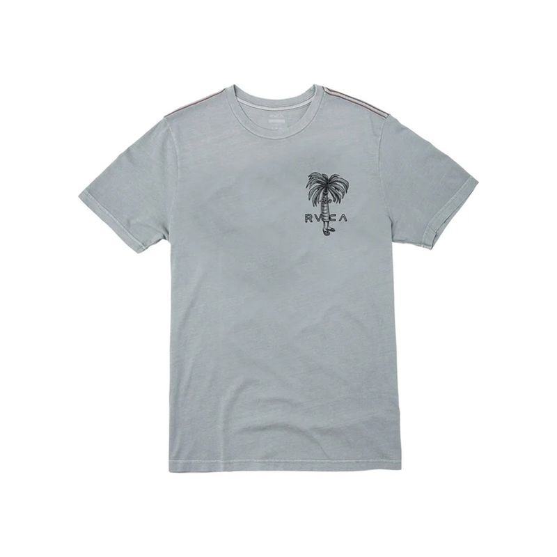 RVCA - Polera manga corta Hombre Pommier Palms Gris RVCA