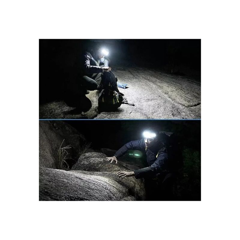 GENERICO - Linterna de cabeza frontal LED ajustable recargable camping