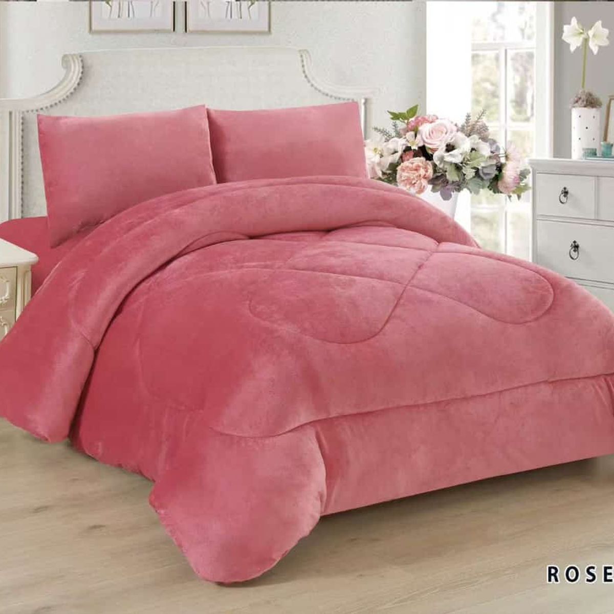 GENERICO - Cubrecama de Invierno Plush con Chiporro 2p Rosado MP
