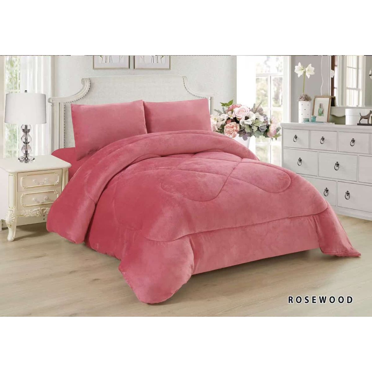 GENERICO - Cubrecama de Invierno Plush con Chiporro 2p Rosado MP