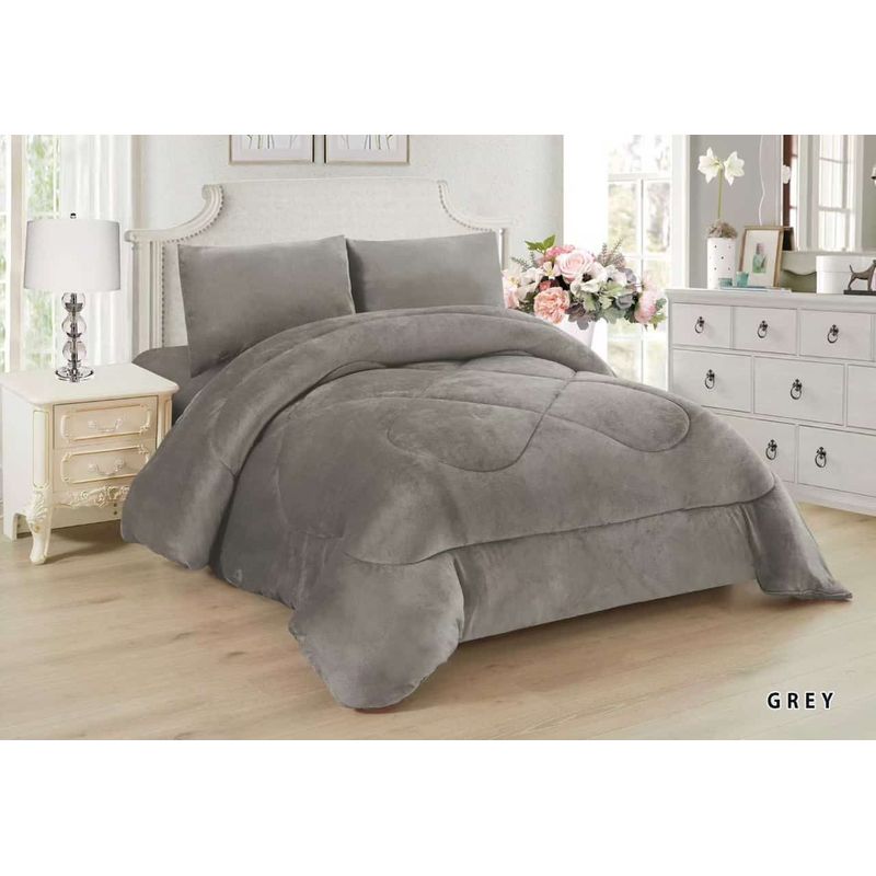 GENERICO - Cubrecama de Invierno Plush con Chiporro 1.5 p Gris MP