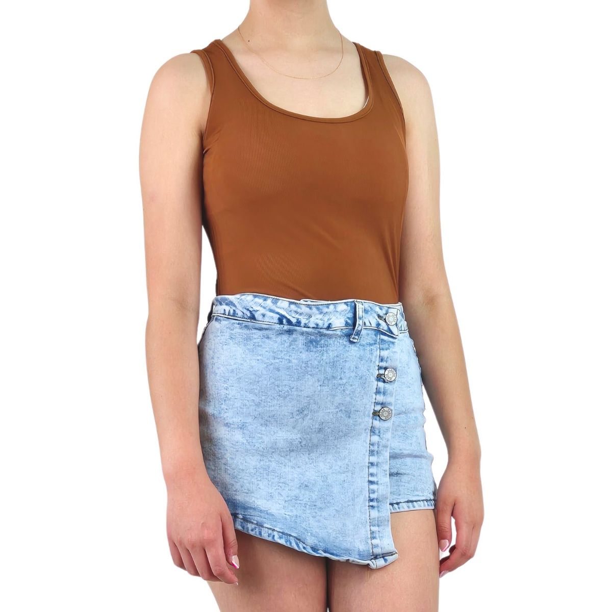 LIKE SHOP - Body Mujer Elasticado Acanalado Modelo Musculosa Z71