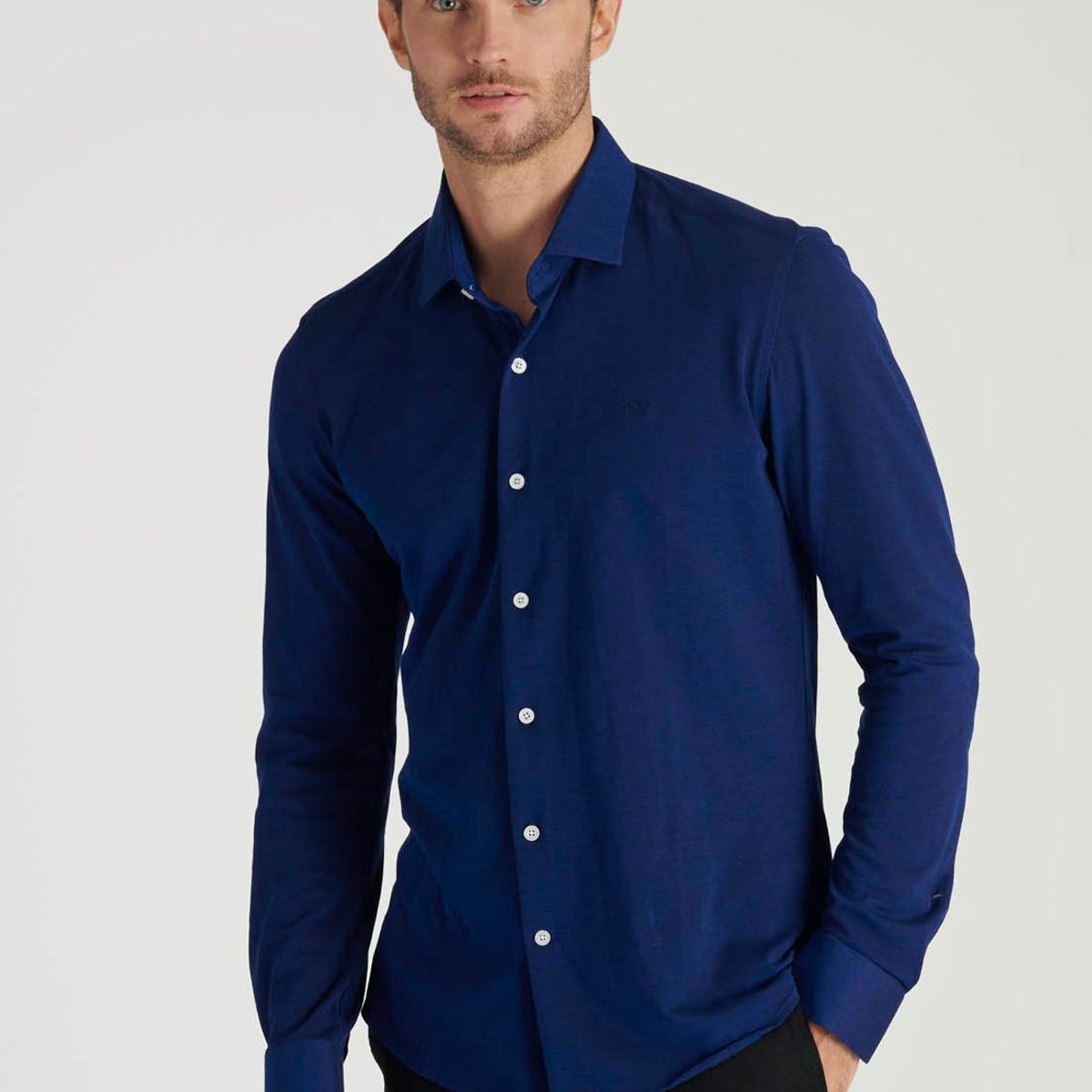 NEW MAN - Camisa Manchester Business Azul Newman