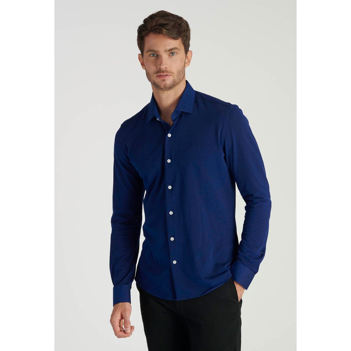 NEW MAN - Camisa Manchester Business Azul Newman