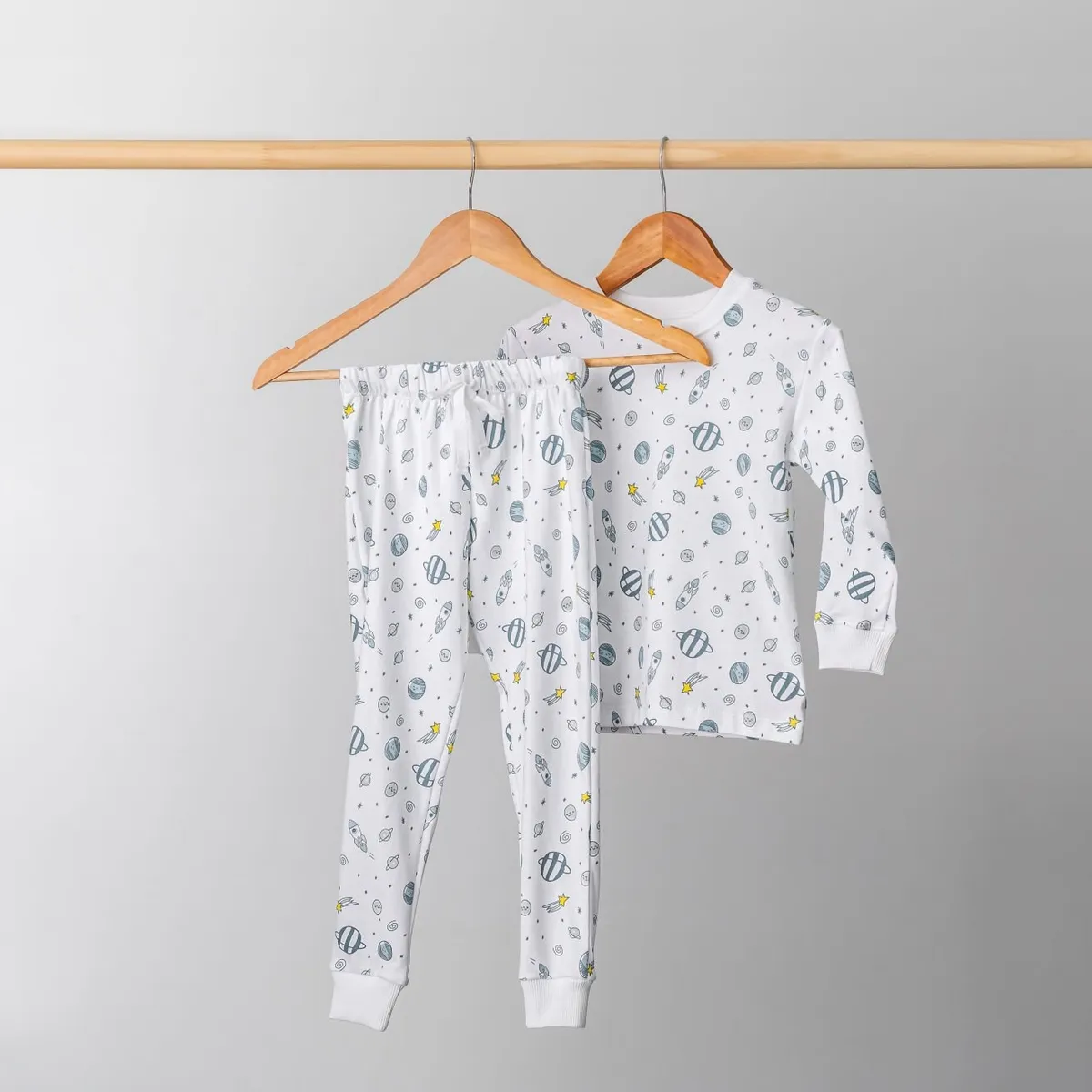PIMMALU - Pijama Largo Niño Print Espacio Algodón Pima Peruano