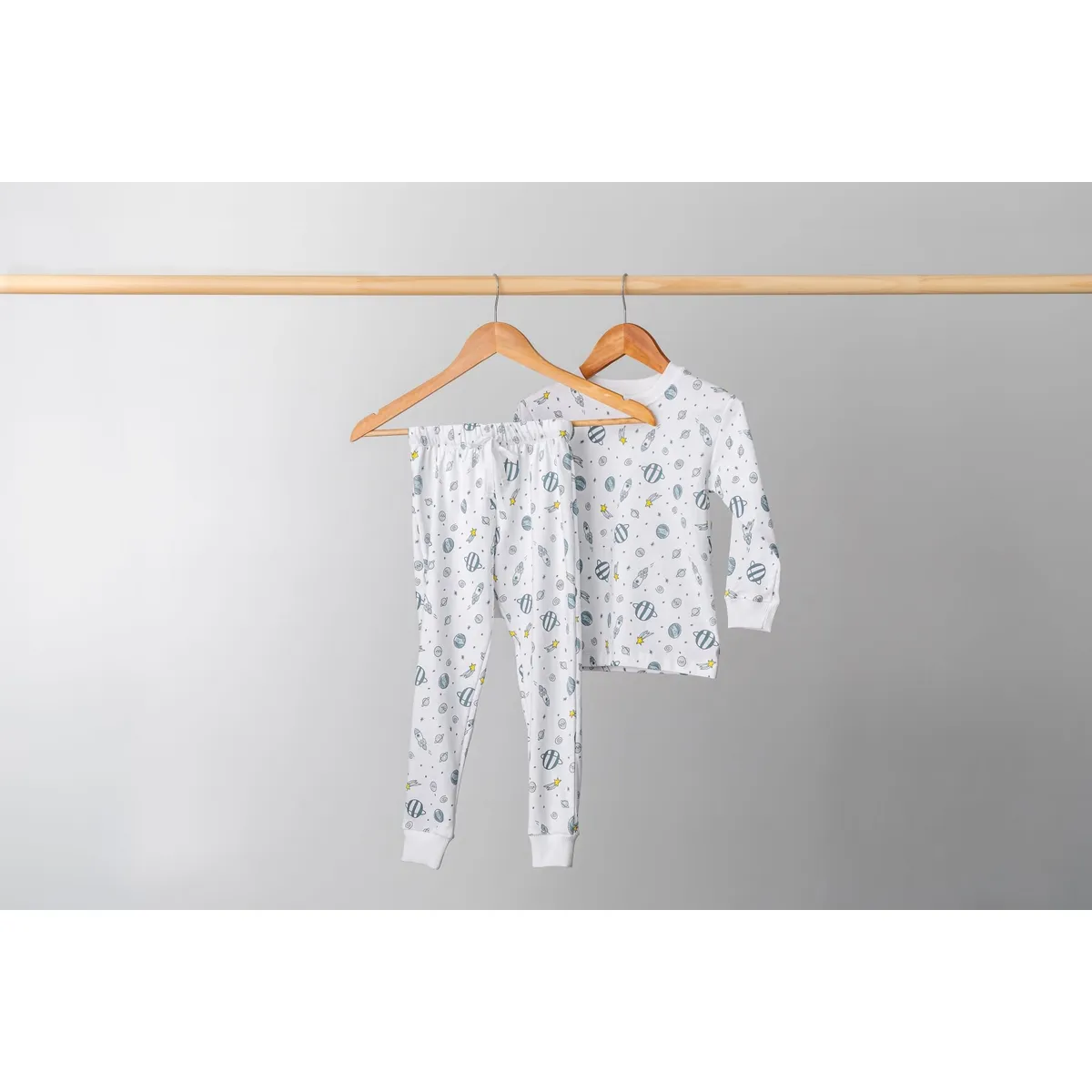 PIMMALU - Pijama Largo Niño Print Espacio Algodón Pima Peruano