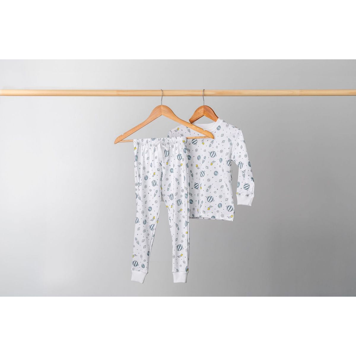 PIMMALU - Pijama Largo Niño Print Espacio Algodón Pima Peruano