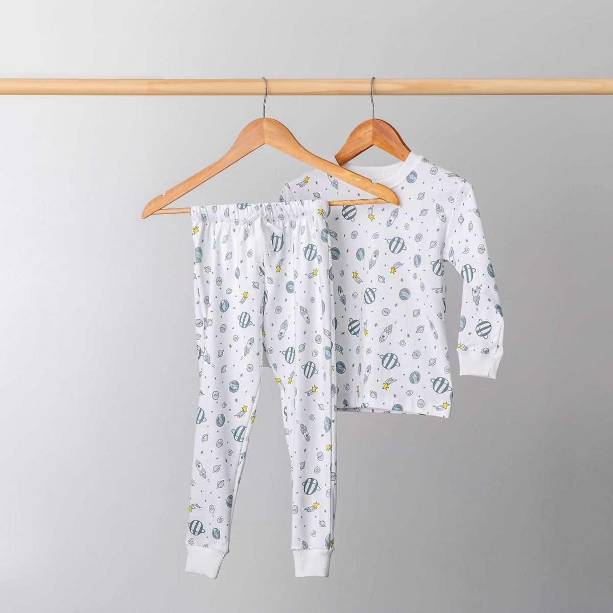 PIMMALU - Pijama Largo Niño Print Espacio Algodón Pima Peruano