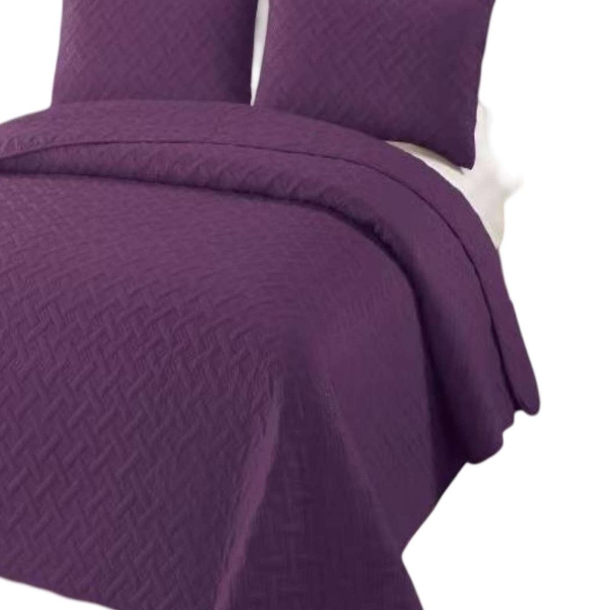 GENERICO - COBERTOR COLCHAS QUILT DE VERANO 2 PLAZAS MORADO