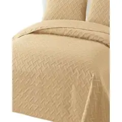 GENERICO - COBERTOR COLCHAS QUILT DE VERANO 2 PLAZAS BEIGE