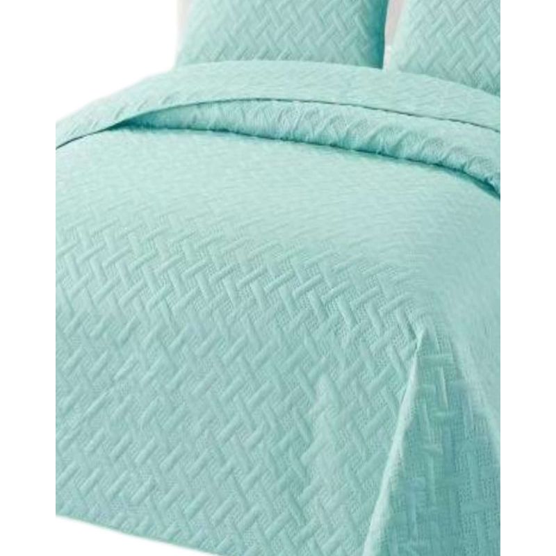 GENERICO - COBERTOR COLCHAS QUILT DE VERANO 2 PLAZAS CELESTE