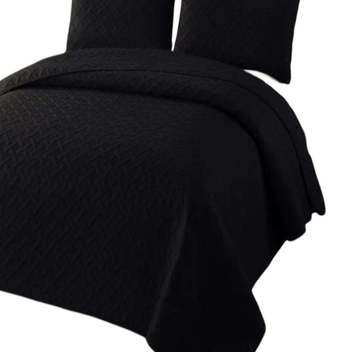 GENERICO - COBERTOR COLCHAS QUILT DE VERANO KING NEGRO
